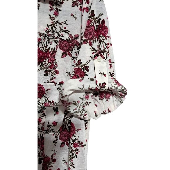 Torrid Rose Floral Button button Blouse Sz 0 Lightweight Casual Size 0 (12) - Picture 8 of 10